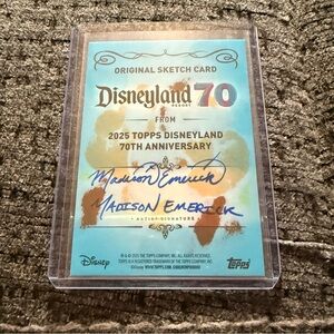 Topps Disneyland 70 Blue Gold Autographed Sketch Card